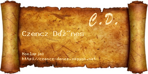 Czencz Dénes névjegykártya