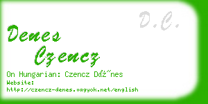 denes czencz business card